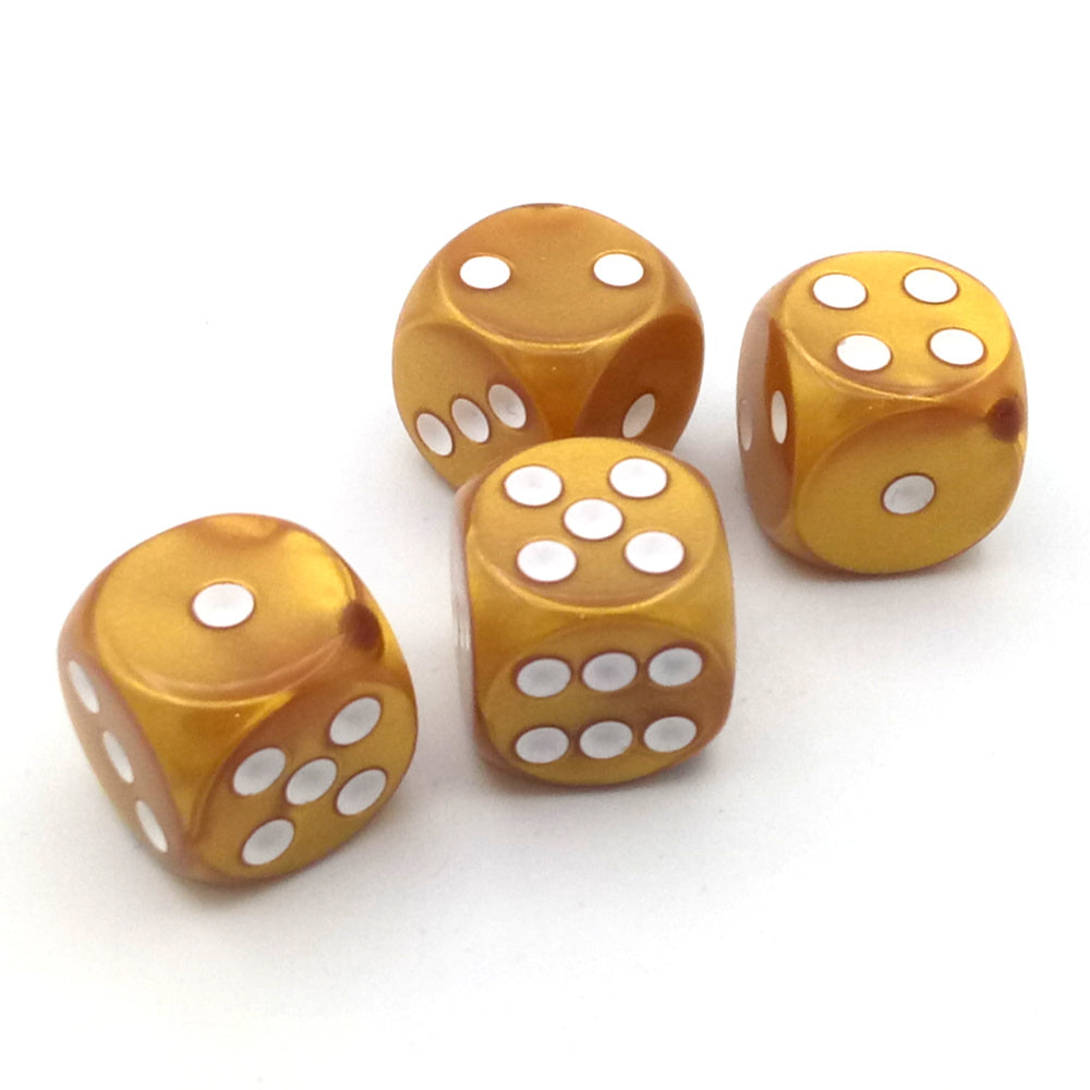 Golden metallic dice 16mm