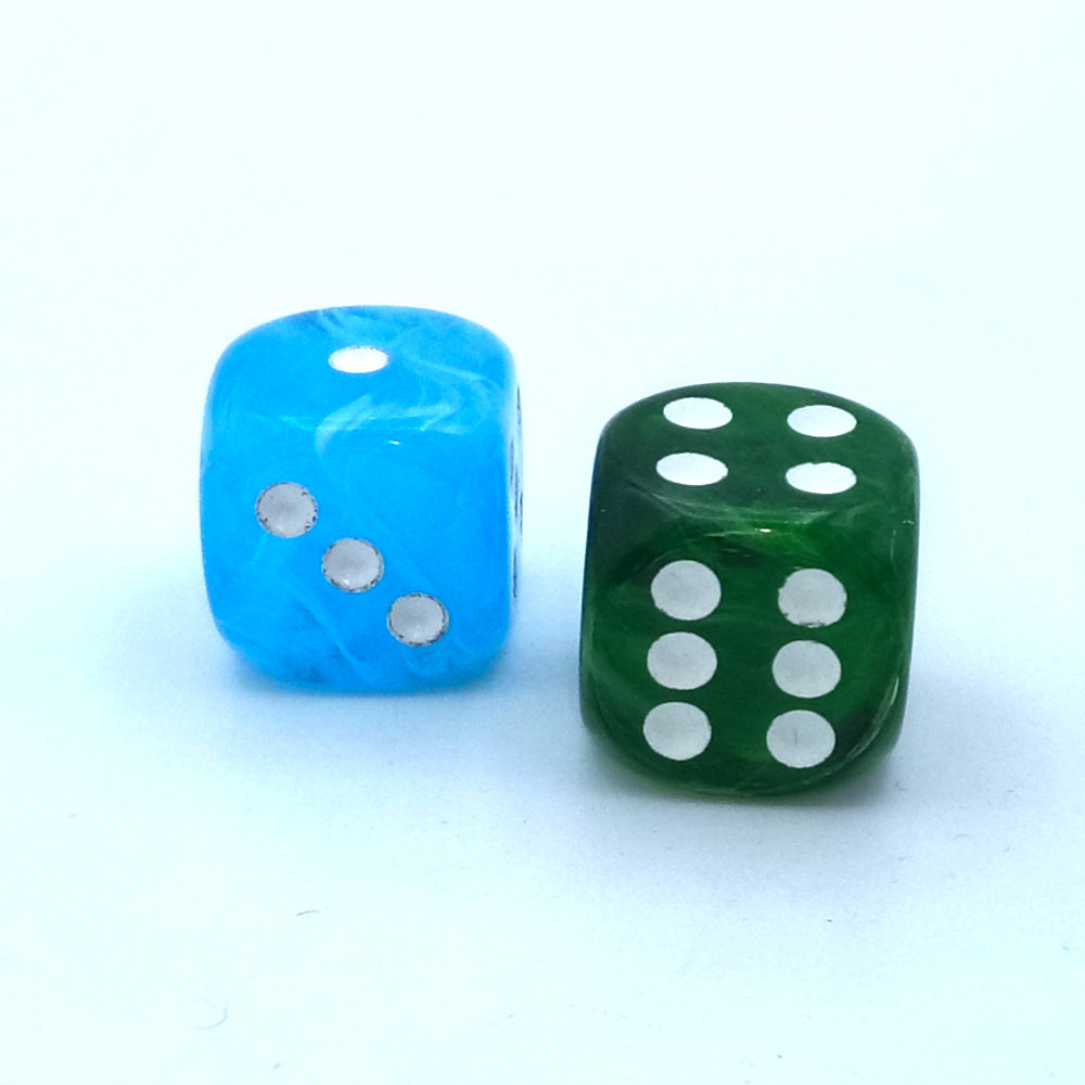 Dice set blue-green