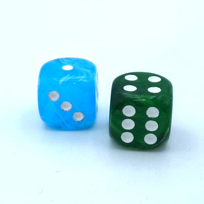 Dice set blue-green