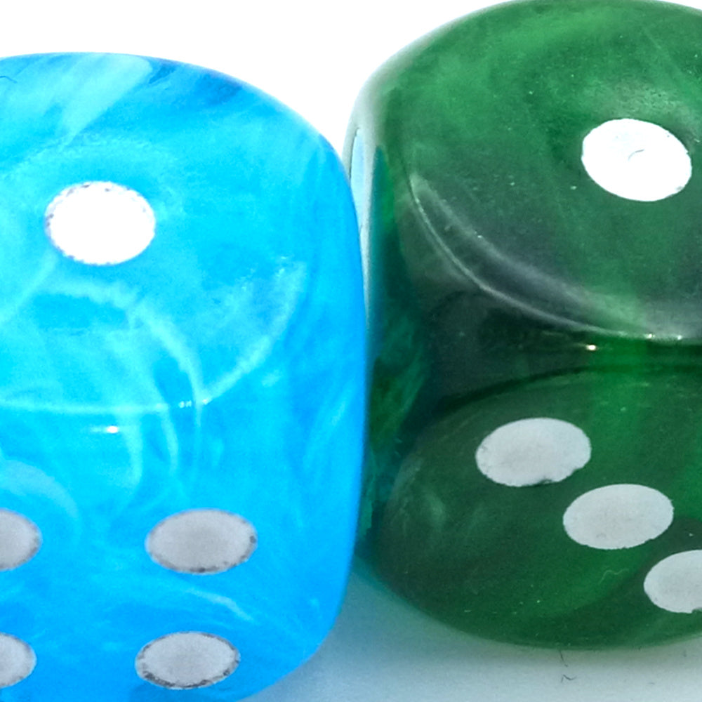 Dice set blue-green
