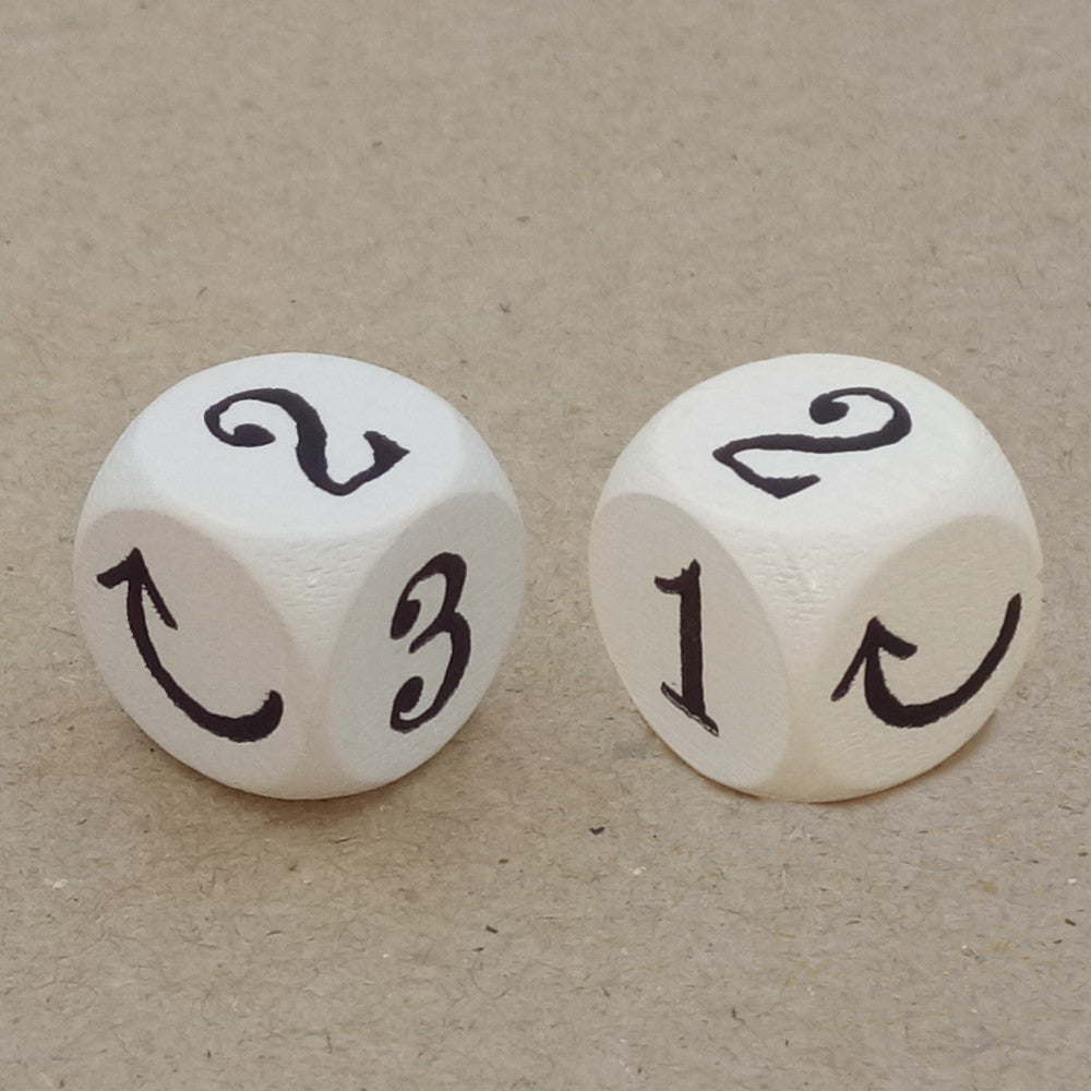 Wooden Dice 1-2-2-3-arrow-arrow