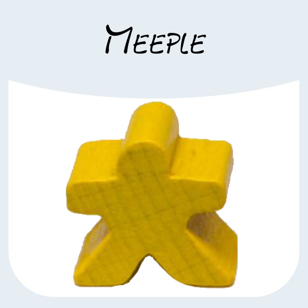 Meeple, Large, Wood, Yellow