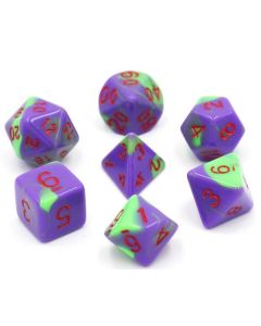 (Purple+Green) Red font Blend color dice set