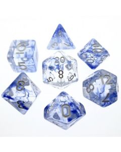 Nebula Blue dice set (white numbers)