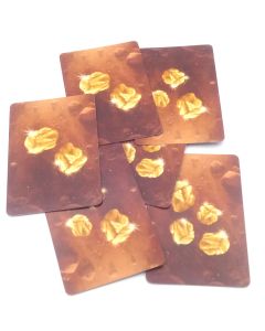 Set playing cards with gold nuggets