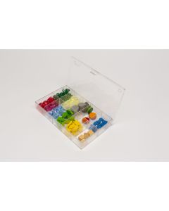 Storage for game pieces 10 compartments