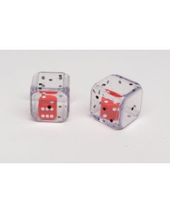 Double dice 6-sided transparent